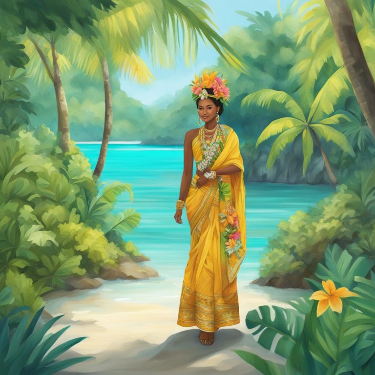 an image of a Palau woman dressed in traditional garb