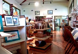 a photo showing the inside of the Belau Museum Gift Shop and the items available for purchase