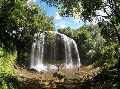 a photo of the ngardmau waterfalls in Palau
