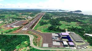 an aerial photo of tmectuchl airport in Palau